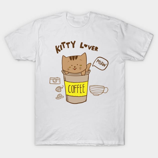 KItty lover Coffee T-Shirt by white.ink